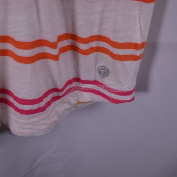 T by Talbots Womens Medium Striped Scoop / Crew Neck 3/4 Sleeve Tee T-Shirt - Picture 2 of 8